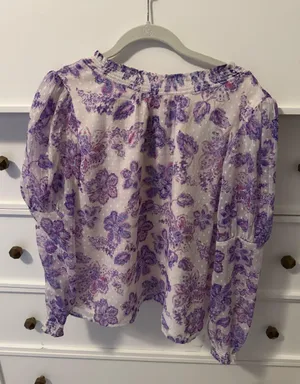 Loft Floral Blouse Long Sleeve Small thumbnail 1