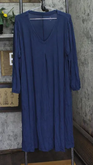 Cuddl Duds Womens Soft Stretch Knit Lounge Dress A694382 Dress Blue XL thumbnail 1