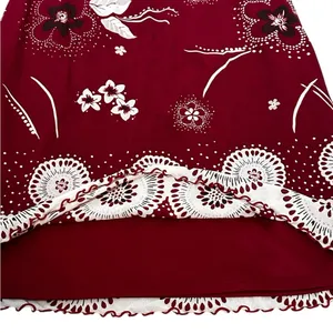 90s Y2K Women’s Mesh Skirt Floral Overlay Fairy WhimsiGoth Burgundy Size Small thumbnail 5