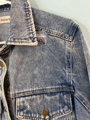 Women’s Mono B faded blue denim jackets small thumbnail 12