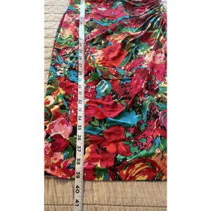Lauren Ralph Lauren Faux Wrap Dress Sz 6 Floral Stretch Vibrant Jersey‎ Ruched thumbnail 11