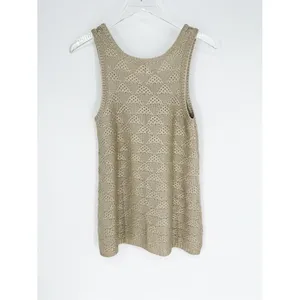 Anthropologie Moth Metallic Knit Tank‎ Top Women's S Gold Shimmer thumbnail 4