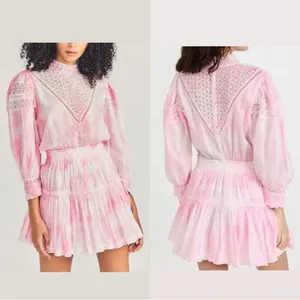 LoveShackFancy Viola Mini Dress Island Pink‎ Hand Tie Dye P thumbnail 2