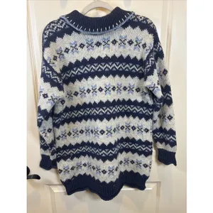 St. Johns Bay Fair Isle Nordic Women Sz Large Wool Blend Sweater Cottagecore Ski thumbnail 7