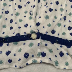 Free people size small long sleeve top mixed media g Navy White Patterned Blouse thumbnail 7