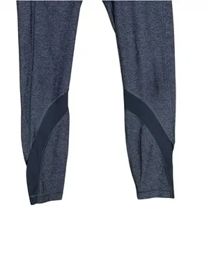 lululemon athletica Heathered Gray Leggings with Pink Waistband thumbnail 3