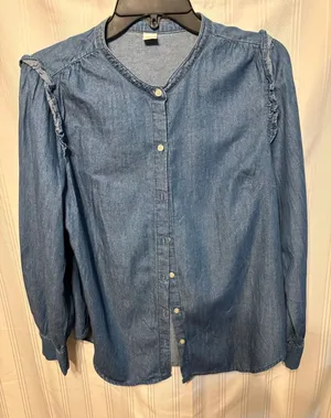 Old Navy Denim Button-Front Shirt - Blue thumbnail 1