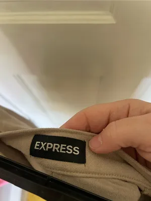 Express Taupe Suede-Look Button Front Mini Skirt thumbnail 5