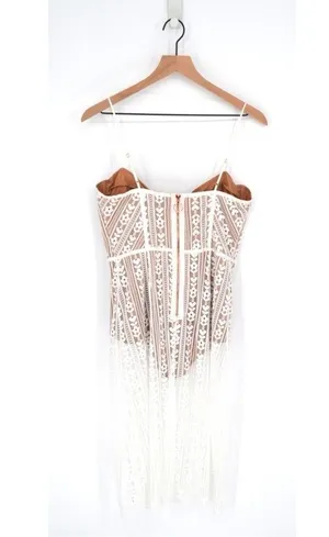 NEW For Love and Lemons Dakota Lace Midi Dress Bodysuit Sheer White Size M thumbnail 5