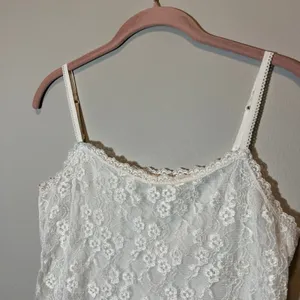 Elle White Floral Lace Camisole Tank Top Adjustable Straps Women's Medium thumbnail 2