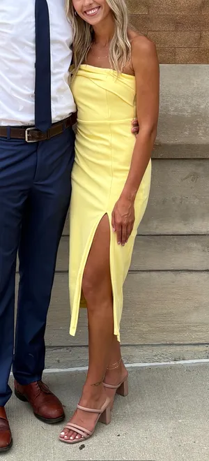 Yellow Lulus Midi Dress thumbnail 1