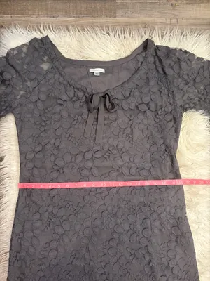 Garnet Hill Boheme Easy lace dress lined gray 12 thumbnail 5