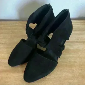 EILEEN FISHER Mary Knotted Black Suede Cutout Kitten Heel Pumps‎ - US 7.5 thumbnail 5