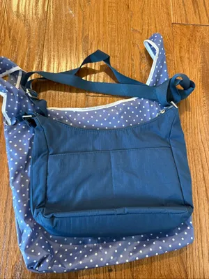 Baggallini blue crossbody travel bag and travel case thumbnail 5
