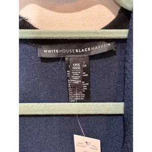 White House Black Market NWT Color Block Poncho Women's One Size Fits‎ All Blue thumbnail 4