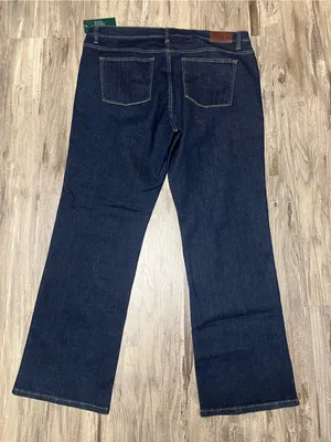 NWT Lauren Ralph Lauren Classic Straight Stretch Jeans Size 18 Dark Indigo Wash thumbnail 7