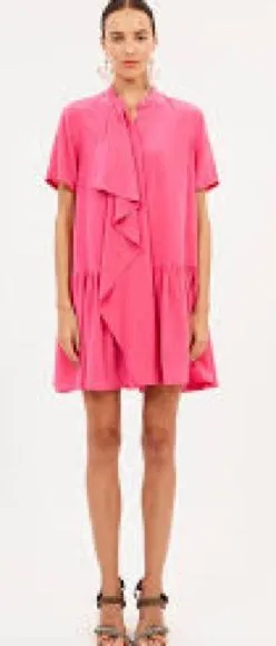 Ulla Johnson Adalyn Dress Women 6 Fuchsia Excellent Silk Ruffle Mini thumbnail 1
