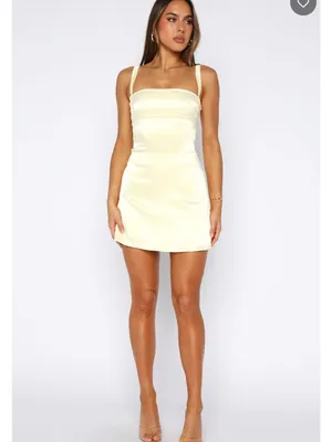 WHITE FOX Just A Girl Mini Dress Lemon, S thumbnail 8