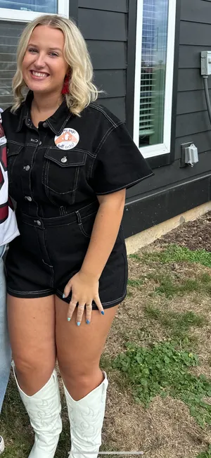 Black Denim Romper thumbnail 2