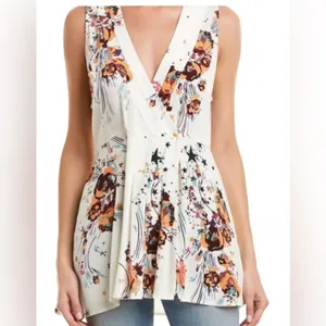 NWT Free People Back to Basics Floral Wrap Tunic/Dress thumbnail 2