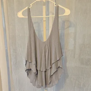 Free People Light Gray/dusty Purple Layered Flowy Tank Top thumbnail 3