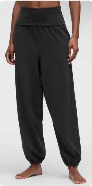 Lululemon Womens Align Foldover Relaxed Harem Jogger Black Nulu Yoga Pants 10 thumbnail 1