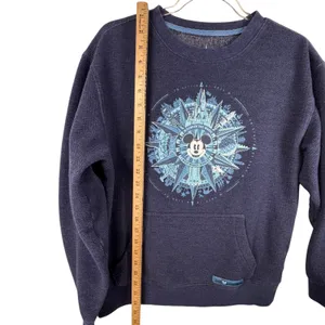 Disney Parks Mickey Mouse Compass Pullover‎ Crewneck Sweatshirt Top Blue Size S thumbnail 7