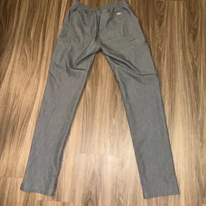 FIGS Yola Technical Collection Gray Scrub Pants Teal Drawstring‎ XS/T thumbnail 6
