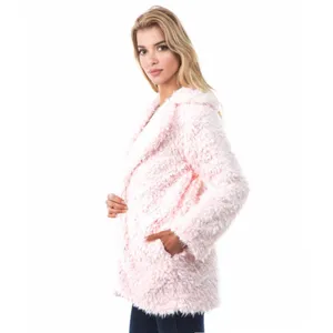 VA VA by Joy Han Faux Fur Teddy Coat Shaggy Jacket Women‎ Light Pink Size S $130 thumbnail 4