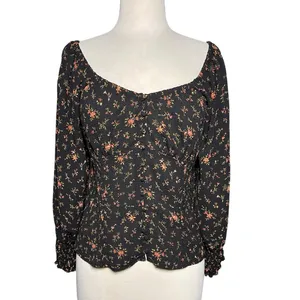 MADEWELL Women’s Kristie Sweetheart Black Floral 3/4 Sleeve Top thumbnail 2