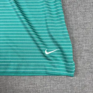 Nike Golf Polo Shirt Womens Medium Green Striped‎ Dri-FIT Quicken Loans National thumbnail 3