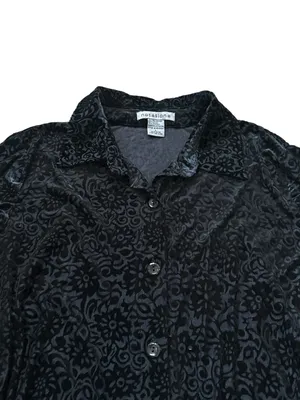 Notations Black Velvet Burnout Blouse Whimsigoth Fairy Grunge Dark Romantic thumbnail 2