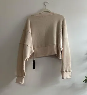 Tan cropped waffle knit top Size L thumbnail 4