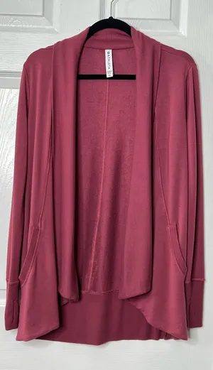 Athleta Women’s Open Front Drape Cardigan XS Mauve Athleisure Lounge Soft Modal thumbnail 1