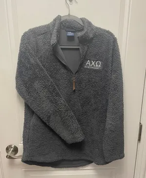 Miami University Alpha Chi Omega fuzzy quarter zip sweatshirt thumbnail 4
