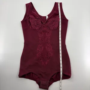 Wine Red Lace Shapewear Bodysuit Size L thumbnail 10