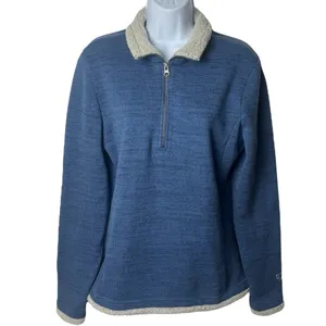 Kuhl Blue Quarter Zip Mock Neck Sherpa Lined Fleece Pullover Cabincore‎ Hiking L thumbnail 2