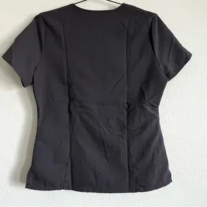 FIGS Charcoal Grey/Yellow Four-Pocket Scrub Top. Size Medium thumbnail 4