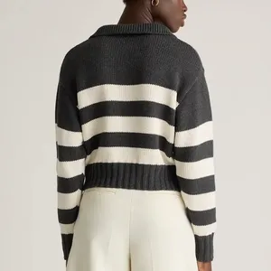 NWT Quince Striped Polo Knit Sweater  thumbnail 2