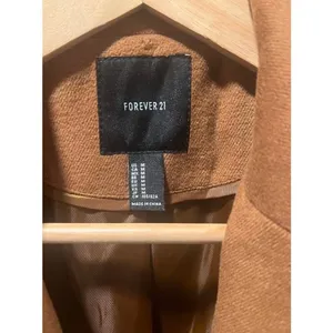 Womens Fall Minimalist Tan Dress Coat Jacket M Forever21 thumbnail 8