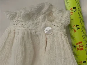 Free People Sivan Embroidered Blouse Ivory Small Boho Lace Crinkle Gauze Peasant thumbnail 8