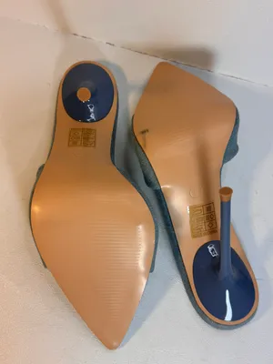 Pretty Little Thing Denim Heel Mule Sandals casual classic summer party style thumbnail 7