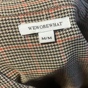 WEWOREWHAT Houndstooth Jumpsuit Women's M/M Long Sleeve Zip Front‎ Pockets thumbnail 8