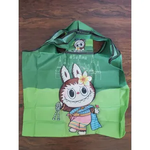 Labubu Chic Kawaii Retro Eco Friendly Trendy Packable Sturdy Reusable Nylon Bag thumbnail 2