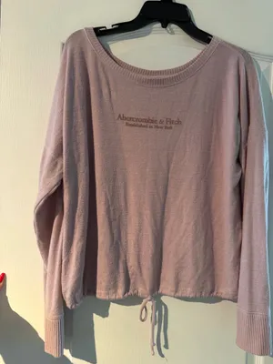 Abercrombie & Fitch Women's Dusty Rose Drawstring Pullover Sweatshirt thumbnail 3