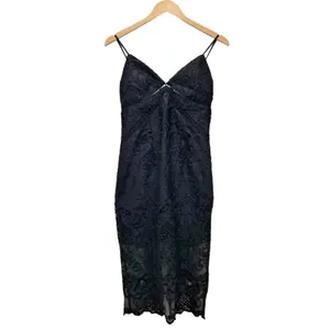NWT Bardot Lola Lace Slip Dress Size 4 / XS Black Midi Bodycon Cocktail Party thumbnail 2