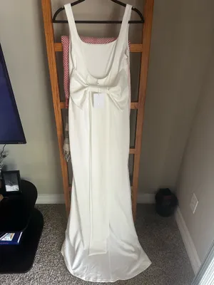 Lulus Wedding Dress with Bow thumbnail 4