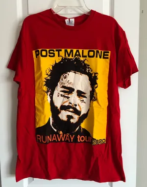 Post Malone Tee Red Size M thumbnail 1