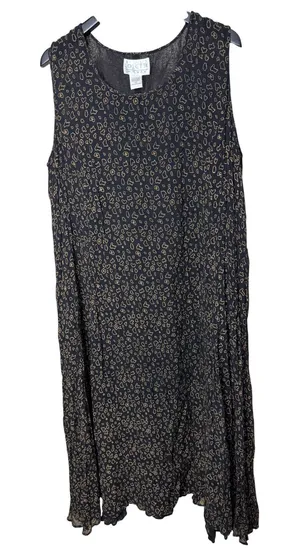 Lolette‎ Woman Black Tan Abstract Print Rayon Sleeveless Maxi Dress Plus Size 1X thumbnail 1