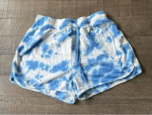 Jane and Delancey Women's‎ Blue White Tie-Dye Lounge Shorts Size Medium thumbnail 1